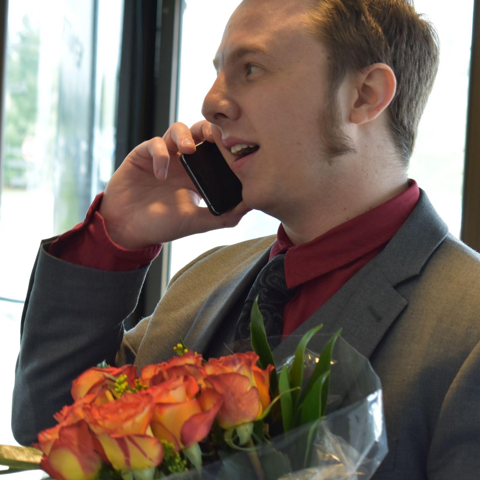 Sean calling his mom to tell her his engagement plan right before he came upstairs to surprise Marissa.