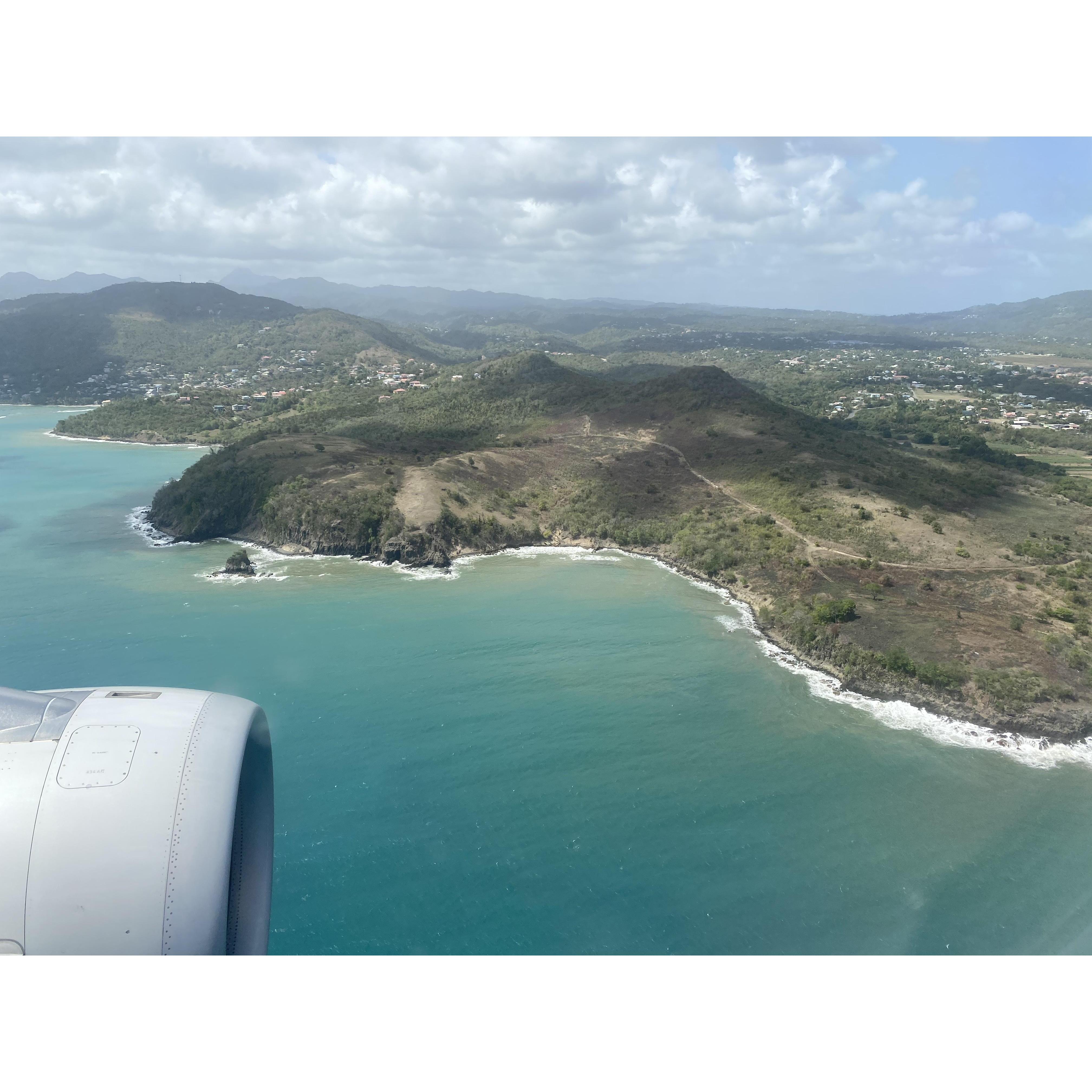 Saint Lucia from the plane