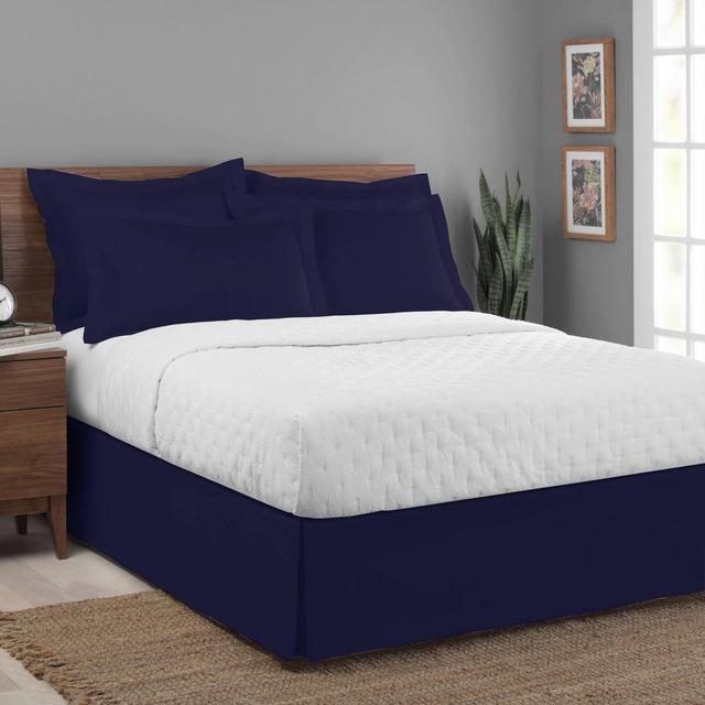 Luxury Hotel California King Classic Tailored Bed Skirt Navy