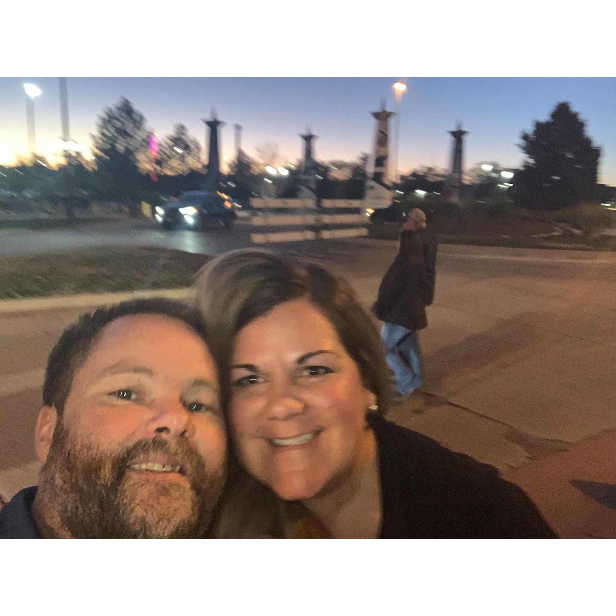 Waiting in line to see (Jodie's favorite) Eric Church. In our 2.5 years we have gone to over 15 concerts together.