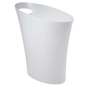 Umbra Skinny Trash Can – Sleek & Stylish Bathroom Trash Can, Small Garbage Can Wastebasket for Narrow Spaces at Home or Office, 2 Gallon Capacity, Metallic White