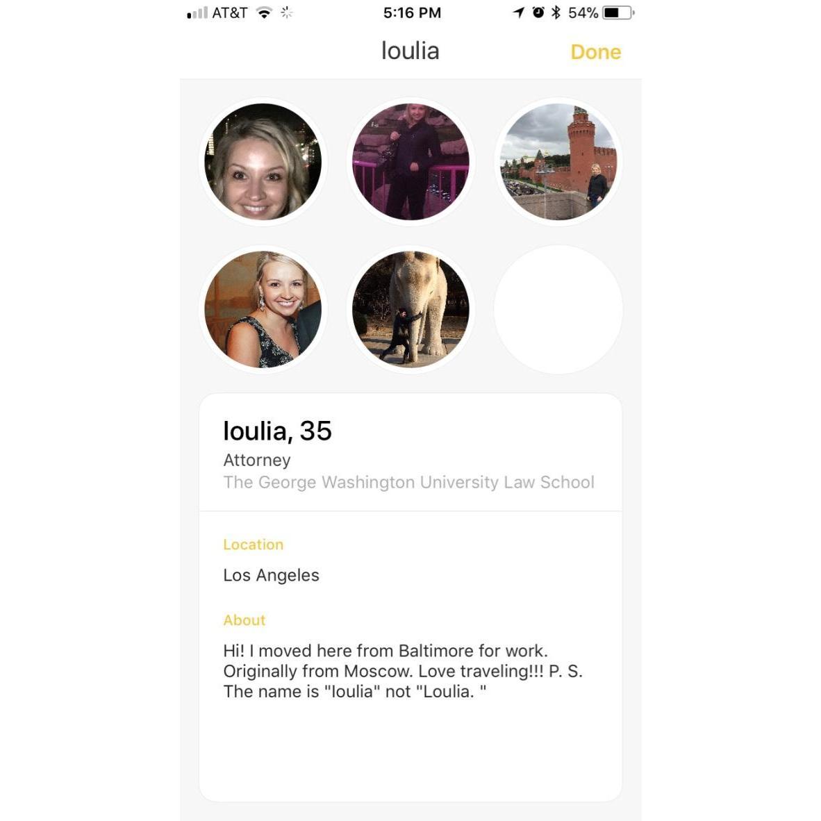 Norman swiped right on Ioulia...