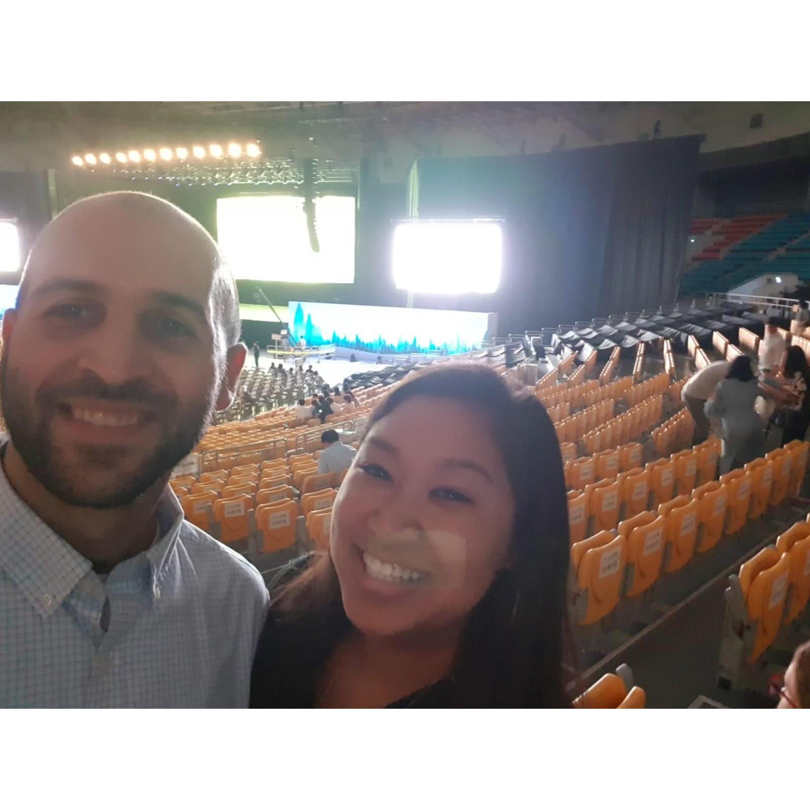 Waiting to see Yo-Yo Ma perform! This was our last concert before COVID...