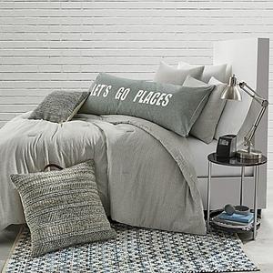Style Co-op - Stripe Jersey Full/Queen Comforter Set in Grey