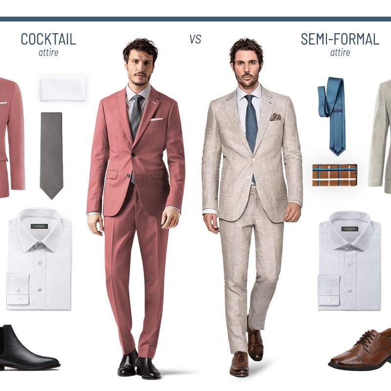 Welcome party example attire for men.