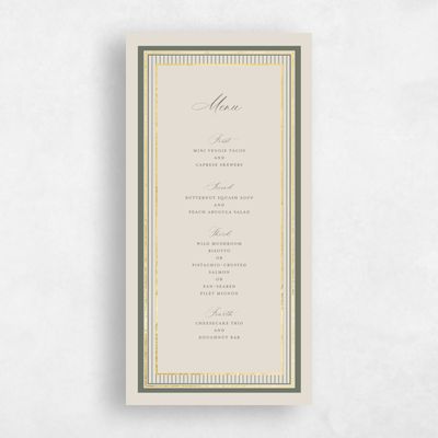 Dark Sage, Green Wedding Menu - Robin Foil