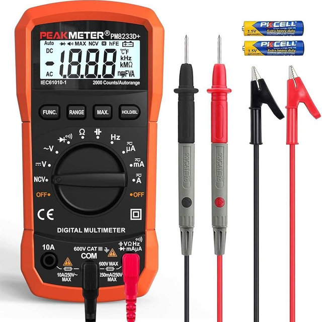 Digital Multimeter,Multimeter Tester, High Sensitivity Voltmeter Ammeter Ohmmeter NCV Circuit Checker Measures AC/DC Voltage,AC/DC Current, Resistance, Diodes, Continuity, Transistor (Black)