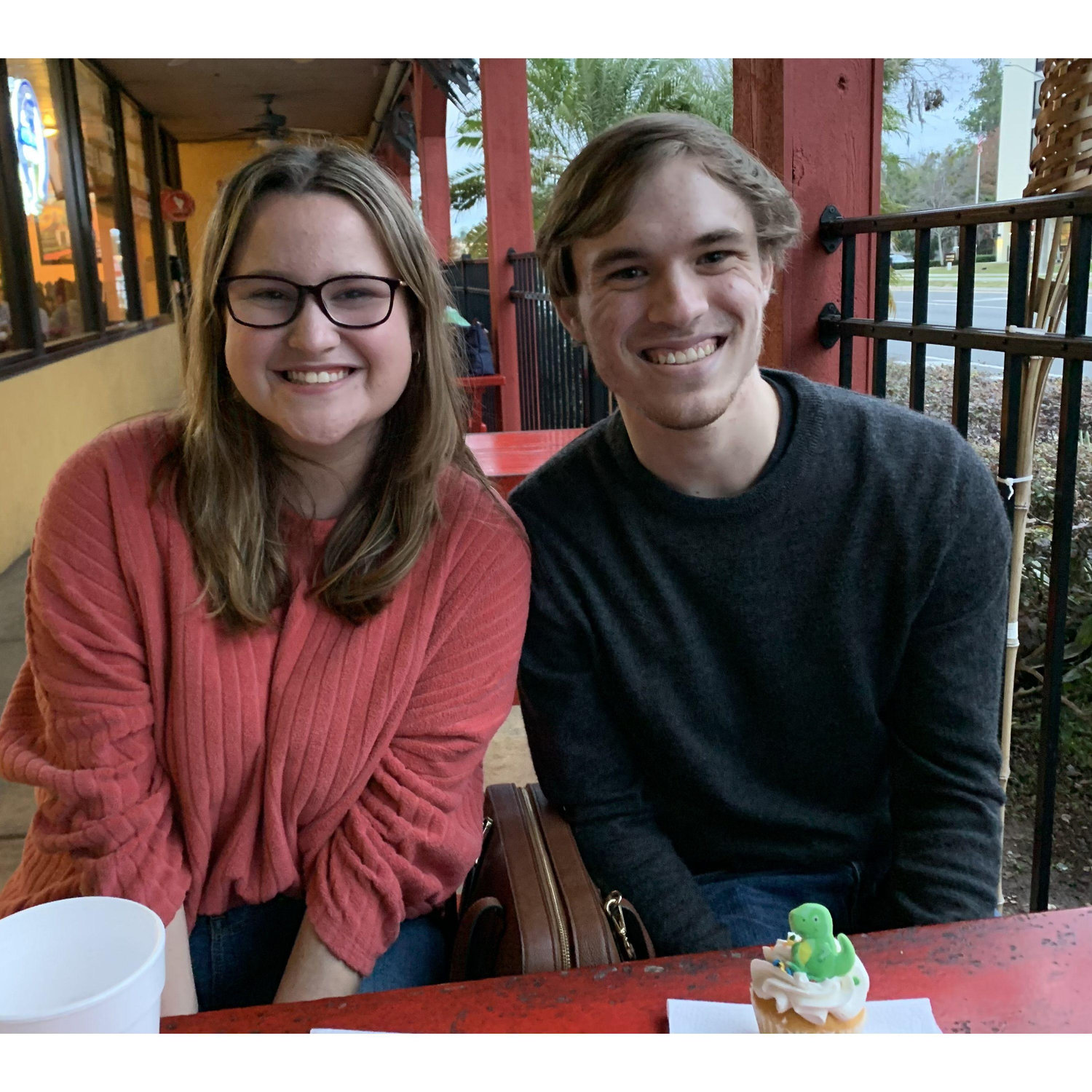 Our first ever photo!/Sam's birthday