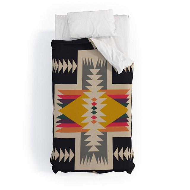 Full/Queen Bonfire Urban Wild Studio Duvet Cover Set - Deny Designs: Microfiber Bedding Set, 300 Thread Count, Includes Shams