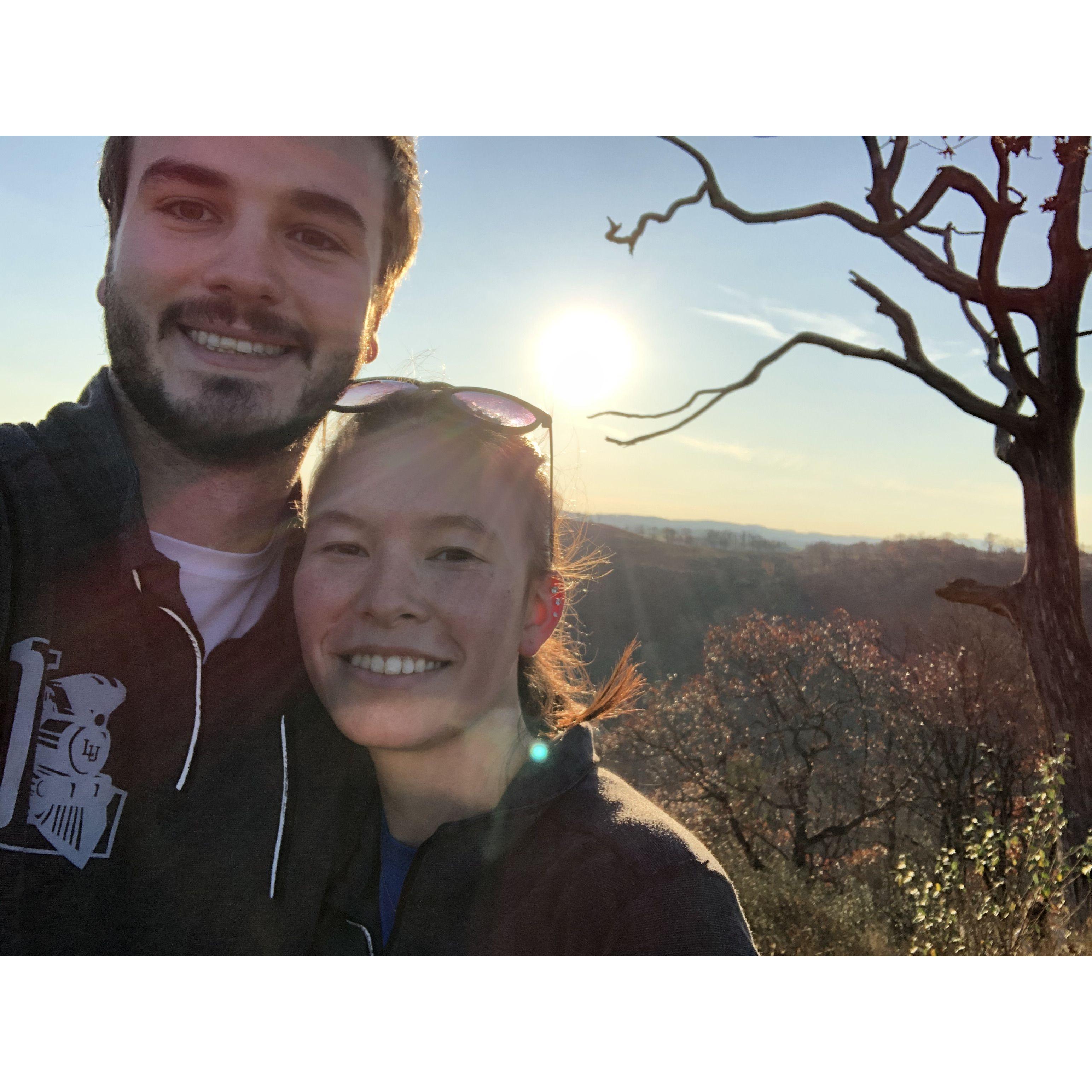 We took a trip spring break of sophomore year from PA to NC to OH and back to PA! This was a lookout on the Blue Ridge Parkway on our way to visit Nicole's grandparents in NC.