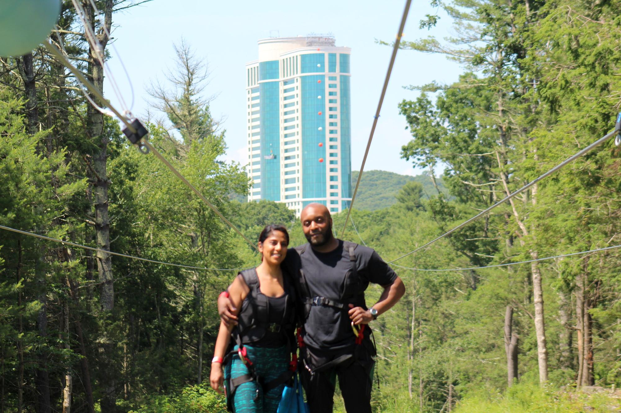 Zip lining at Foxwoods!
