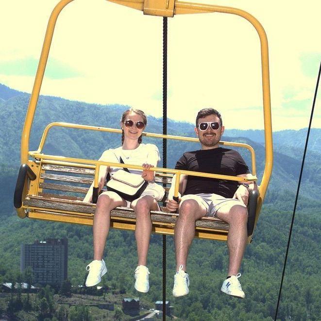 Our trip to Tennessee with the Smokey Mountains in the background.