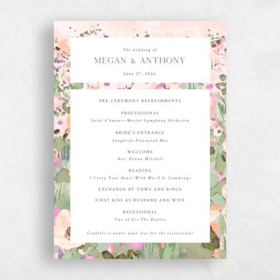 Blush, Pink Wedding Program - Alta
