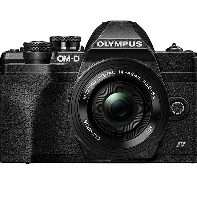 Olympus OM-D E-M10 Mark IV Black Body with Black M.Zuiko Digital ED 14-42mm F3.5-5.6 EZ Lens Kit