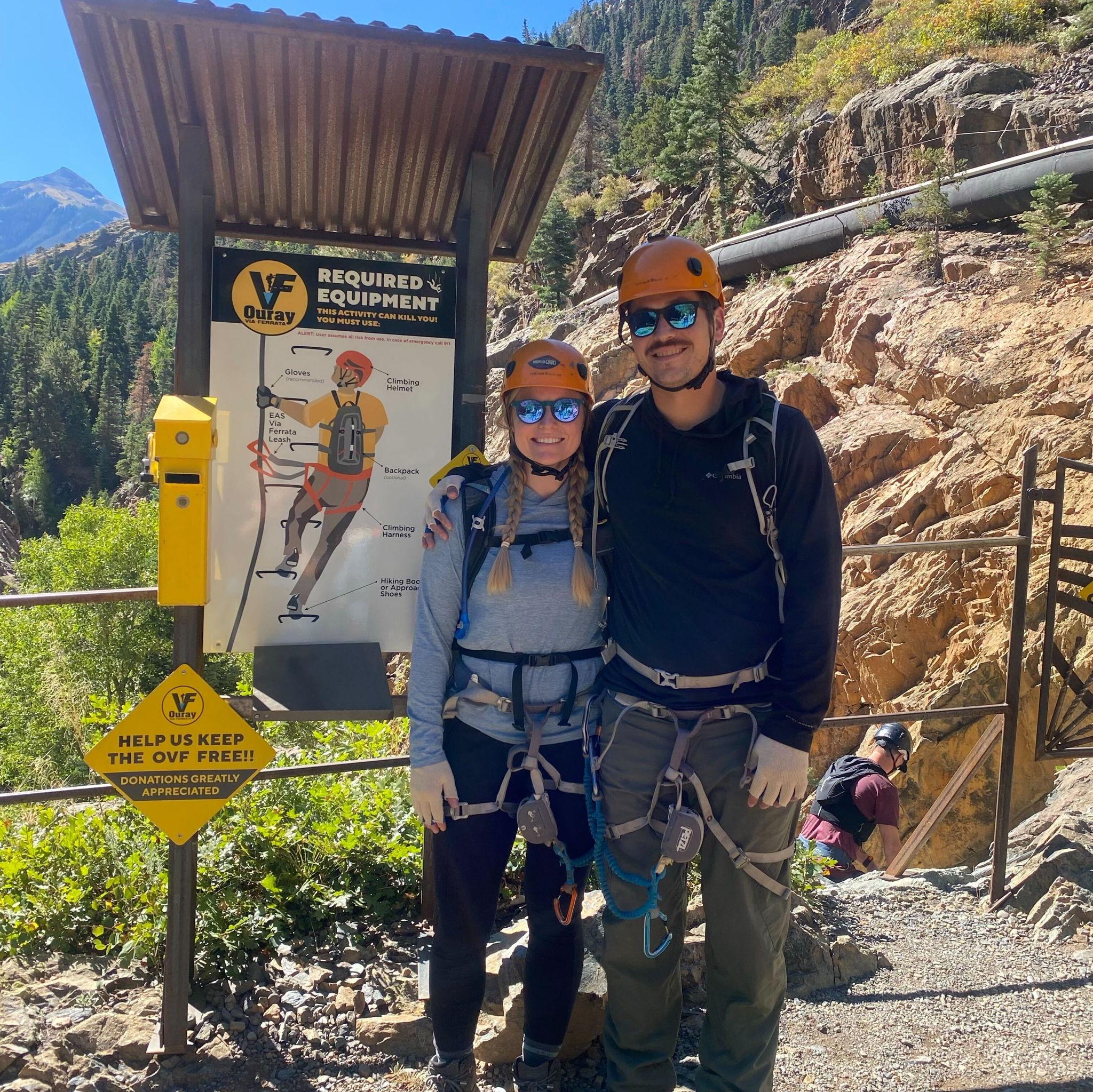 That time we tried out the Via Ferrata in Ouray (yoo-ray) Colorado - Jess loves a climb....Eric loves a safety harness