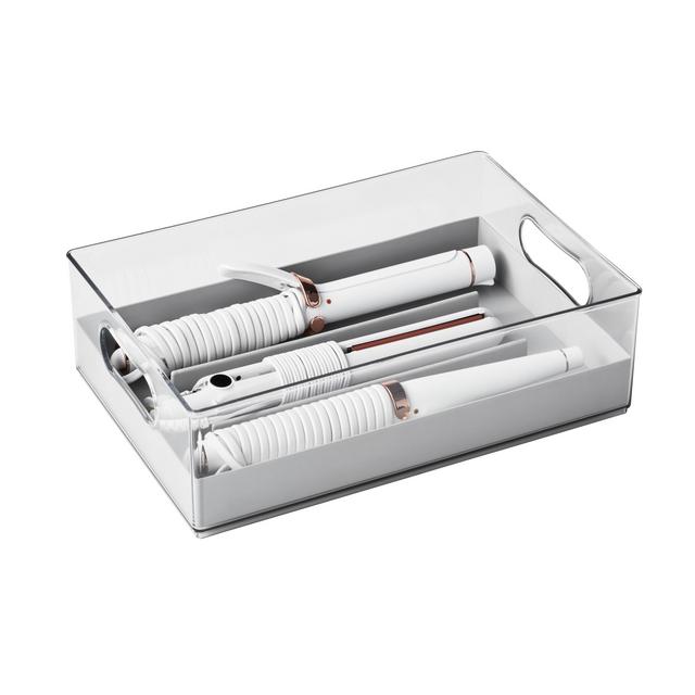 The Home Edit Hair Tool Bin with Silicone Insert, Clear Plastic Storage Bin