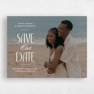White Typography Wedding Save the Date - Trogir Photo