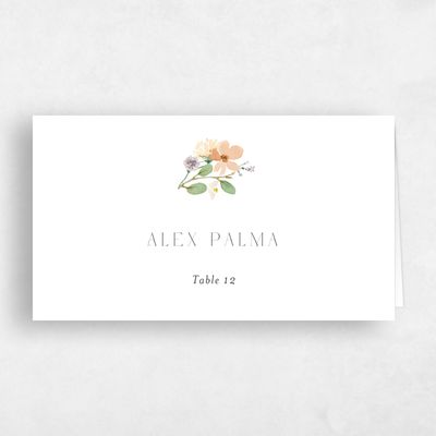 White Wedding Place Card - Liana