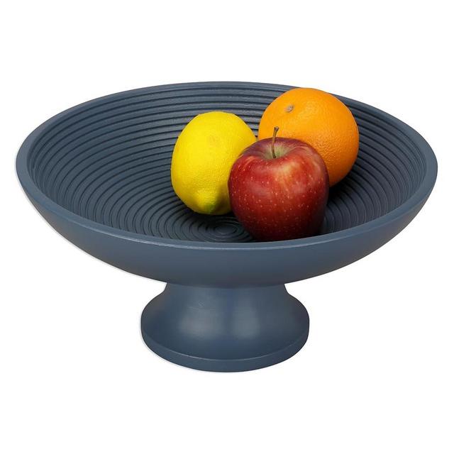 Folkulture Wooden Fruit Bowl or Decorative Fruit Bowl for Kitchen Counter or Centerpiece Table Decor, 12-inch Large Fruit Bowl, Pedestal Bowl for Farmhouse Decor, Wood Fruit Bowl for Kitchen Decor