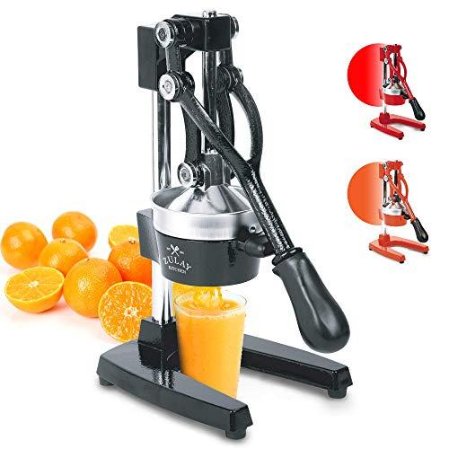 Zulay Professional Citrus Juicer - Manual Citrus Press and Orange Squeezer - Metal Lemon Squeezer - Premium Quality Heavy Duty Manual Orange Juicer and Lime Squeezer Press Stand, Black