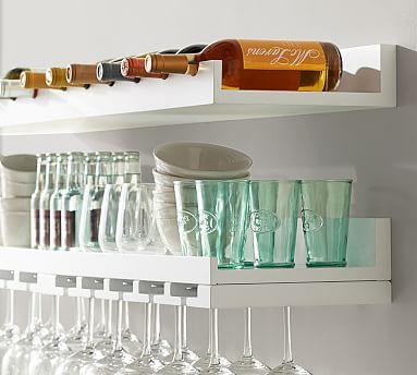 Holman Entertaining Shelf, Set of 2, One of Each, Modern White