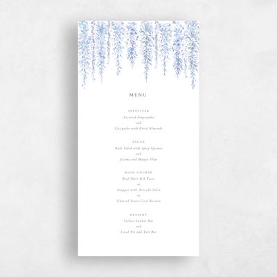 Icy Blue Wedding Menu - Portree