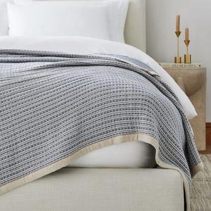 Reversible Double Cloth Blanket - Blue Stripe