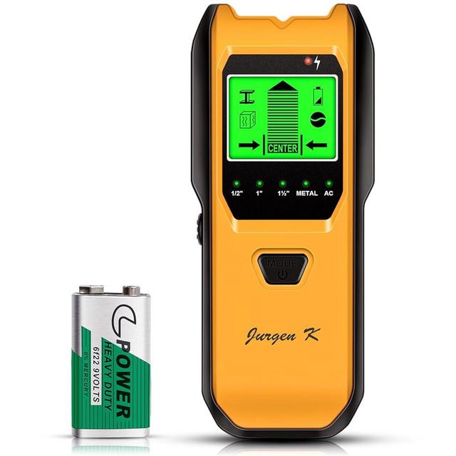 Stud Finder Wall Scanner, 5 in 1 Multifunction Stud Locator with Upgraded Smart Sensor, HD LCD Display and Audio Alarm for The Center & Edge of Metal, Studs, AC Wire, and Pipe Detection (Canary)