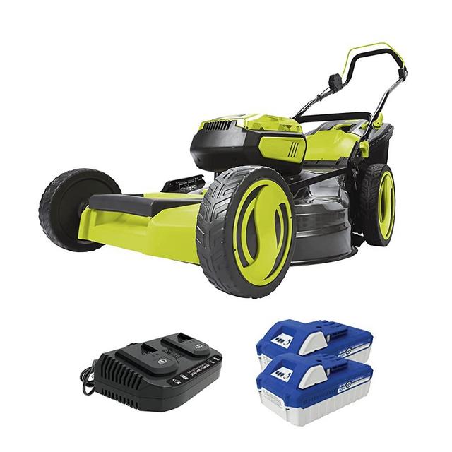 Sun Joe 24V-X2-21LM 48-Volt 21-Inch 1100-Watt Max Brushless Cordless Lawn Mower, 7-Position Mowing Height Adjustment w/Rear Collection Bag