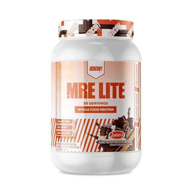 REDCON1 MRE Lite Whole Food Protein Powder, Juniors, Peanut Butter Chocolate Cheesecake - Low Carb, Whey Free Meal Replacement with Animal Protein Blends & MCT Oils - Easy to Digest (30 Servings)