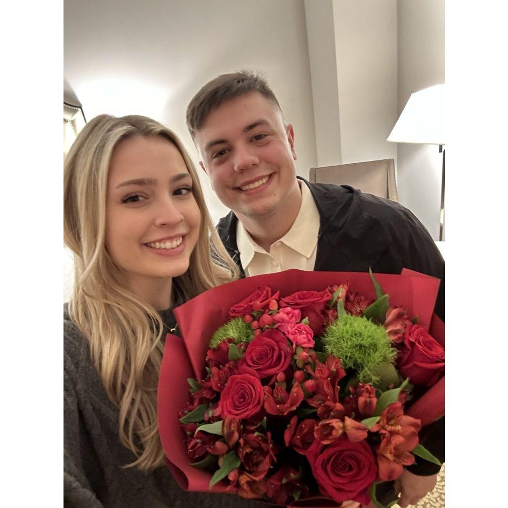 12/15/23 After a long day of flying, Alex surprised me with the sweetest flowers!