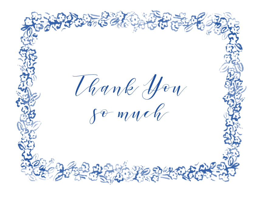 Brier Landscape | Cobalt | Zola Thank You Cards