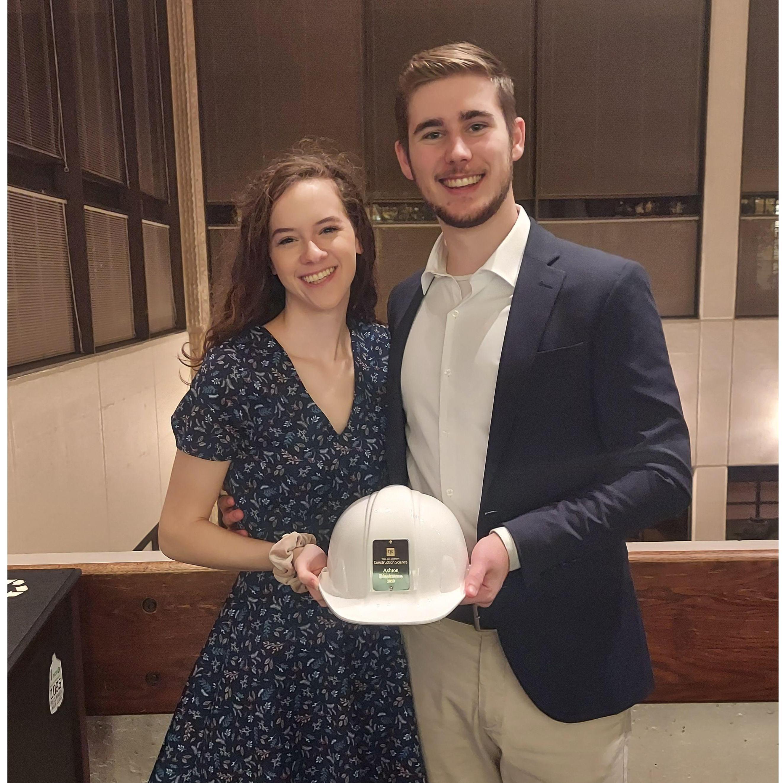 Ashton's hard hat ceremony at Texas A&M