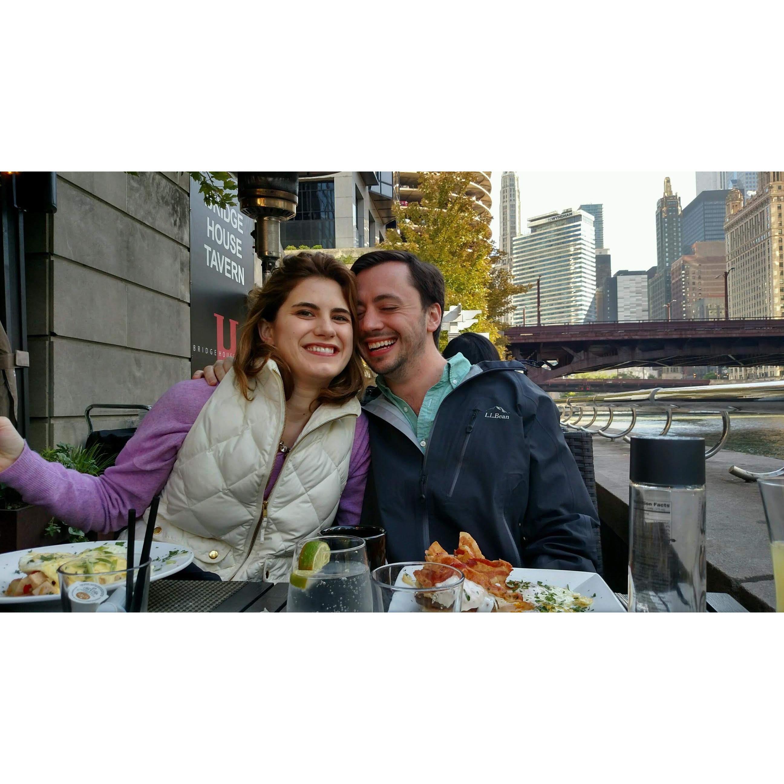Brunch on the river in Chicago