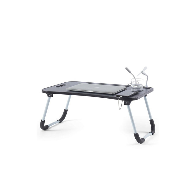 Nestl Foldable Lap Desk with USB Ports, Portable and Lightweight Laptop Stand for Working, Reading, and Writing, Large Laptop Tray