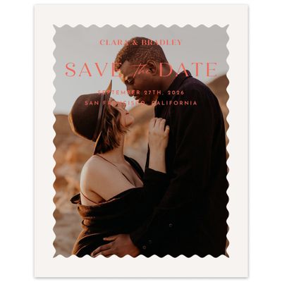 Light Oatmeal, Pink Wedding Digital Save the Date - Petra Photo