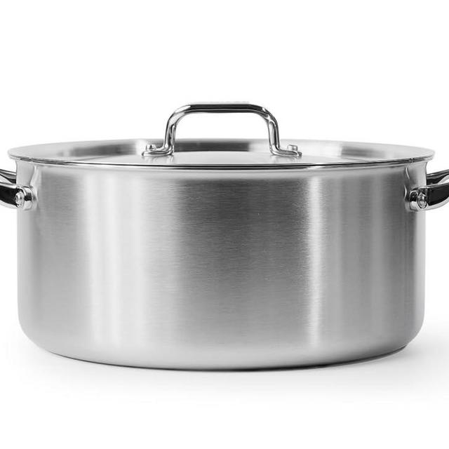 Misen 5-Ply Stainless Steel Stockpot – Large Cooking Pot for Boiling, Simmering & Stewing - Consistent, Even Heating - Durable, Dishwasher Safe – Oven-Safe to 800F, Induction Ready - 6.75 QT