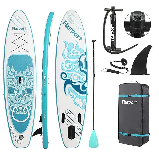 FBSPORT Premium Inflatable Stand Up Paddle Board, Yoga Board with Durable SUP Accessories & Carry Bag | Wide Stance, Surf Control, Non-Slip Deck, Leash, Paddle and Pump for Youth & Adult
