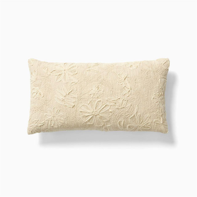 Cut Garden Flowers Pillow Cover 14"x26", Natural