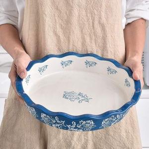 Wisenvoy Pie Pan Ceramic Pie Dish Pie Plate Deep Dish Pie Pan Non-Stick Pie Pans for Baking Pie Pans Pie Dishes