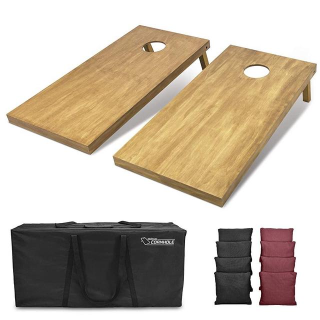 GoSports 4'x2' Regulation Size Wooden Cornhole Boards Set | Includes Carrying Case | Full Regulation Size Bean Bag Toss Boards