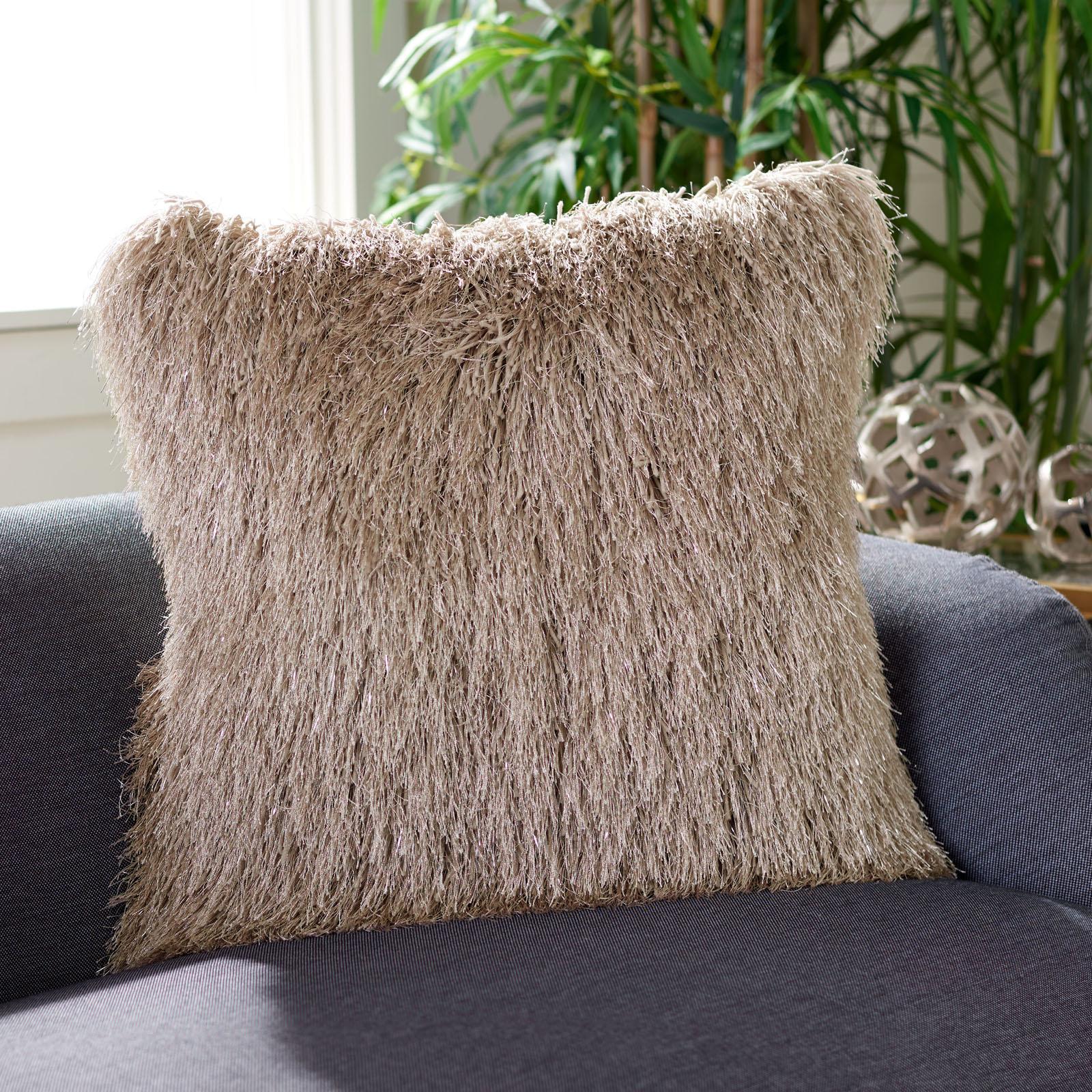 Safavieh, Shag Modish Metallic Throw Pillow | Zola