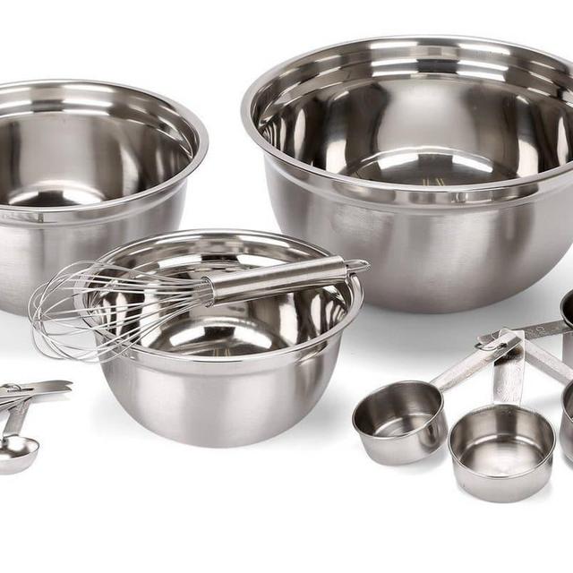 Estilo Mix & Measure Stainless Steel Measuring Cups and Spoons (Set of 12), Silver