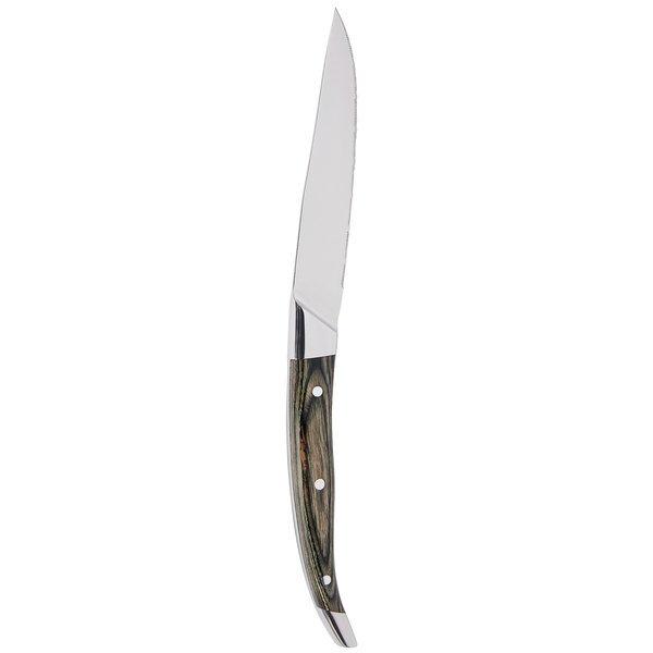 Chef & Sommelier FJ506 Imperial 9 5/8" Pointed Tip Steak Knife with Grey Pakkawood Handle by Arc Cardinal - 12/Case