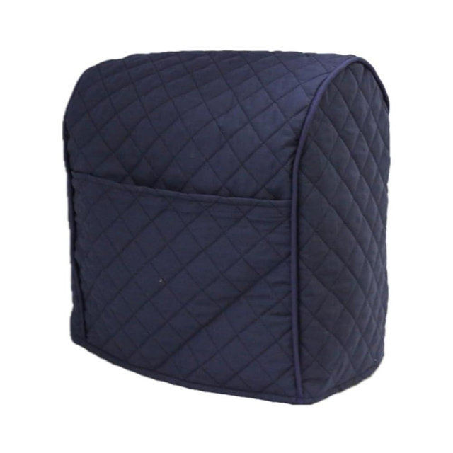 Simple Home Inspirations 2 Pocket Double Faced Cotton Quilted Cover Compatible with KitchenAid Mixer, Lift Bowl, Navy