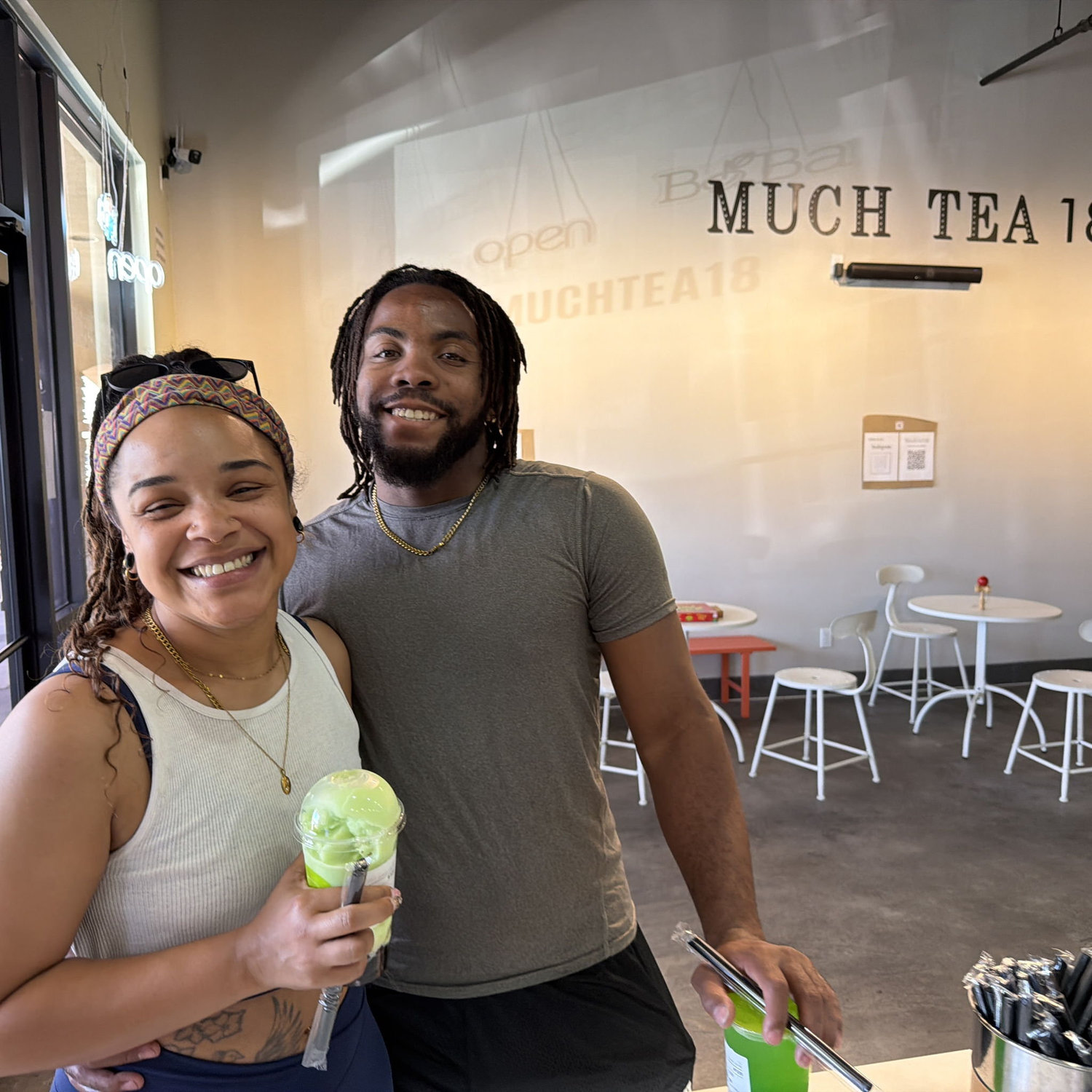 We were at a boba shop and the cashier randomly asked to take our photo.. so.. this happened.