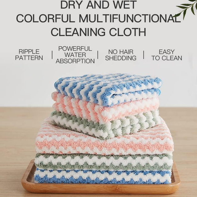 Soft&Colorful Microfiber Cleaning Cloth Suitable for All Environment. 11.8X15.7inches. 6Pcs-Pack, colorful (TW304006)