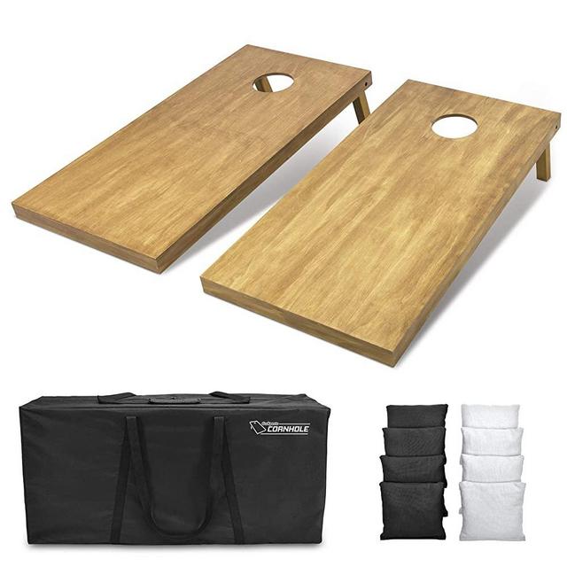 GoSports 4feet x 2feet Regulation Size Wooden Cornhole Boards Set - Includes Carrying Case and Over 100 Optional Bean Bag Colors