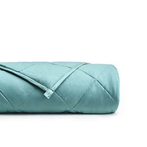 YnM Bamboo Weighted Blanket with 100% Pure Natural Bamboo Viscose | 20lbs for 150-200 lbs individual, 60"x 80" | Luxury Cooler Version Weighted Blanket, Sea Grass...