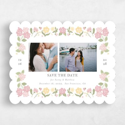 Wild Rose, Pink Wedding Save the Date - Campanule Multiphoto